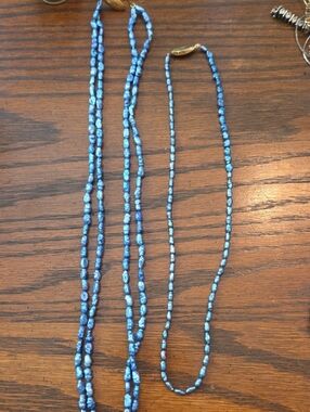 Blue Freshwater Pearl Beaded Necklace - Women Jewelry